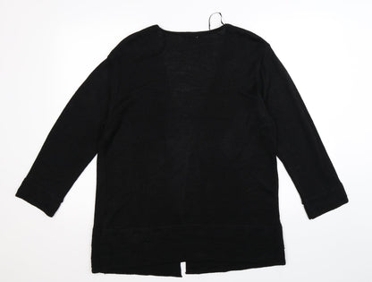 Elite Collection Womens Black  Knit Cardigan Jumper Size XL