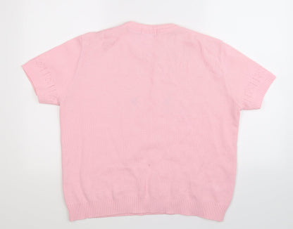Merry Gold Womens Pink  Knit Pullover Jumper Size L