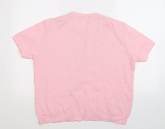 Merry Gold Womens Pink  Knit Pullover Jumper Size L