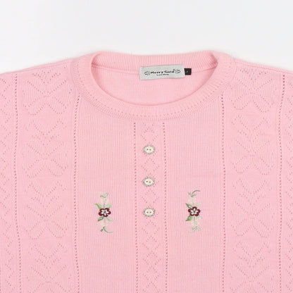 Merry Gold Womens Pink  Knit Pullover Jumper Size L
