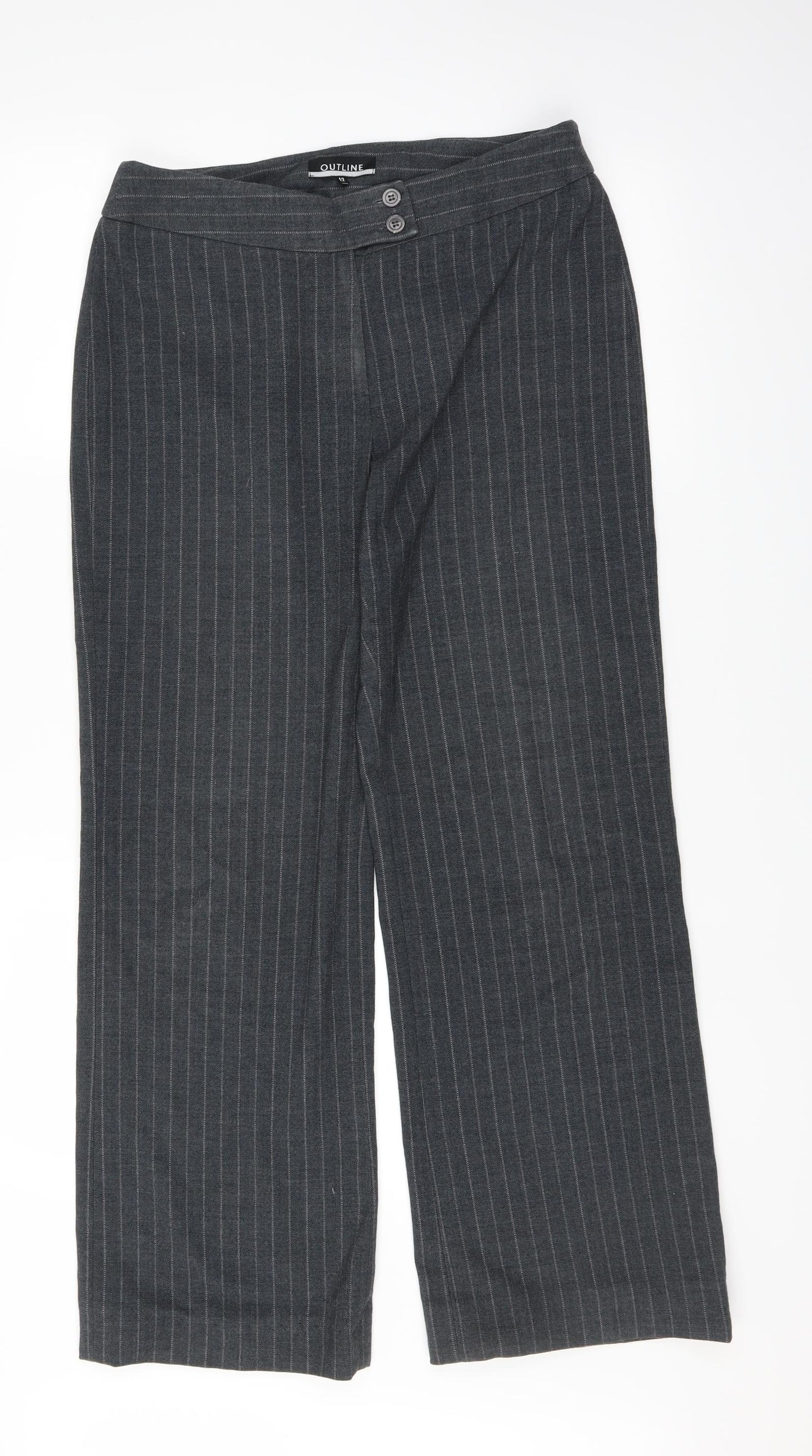 Outline Womens Grey   Trousers  Size 12 L27 in
