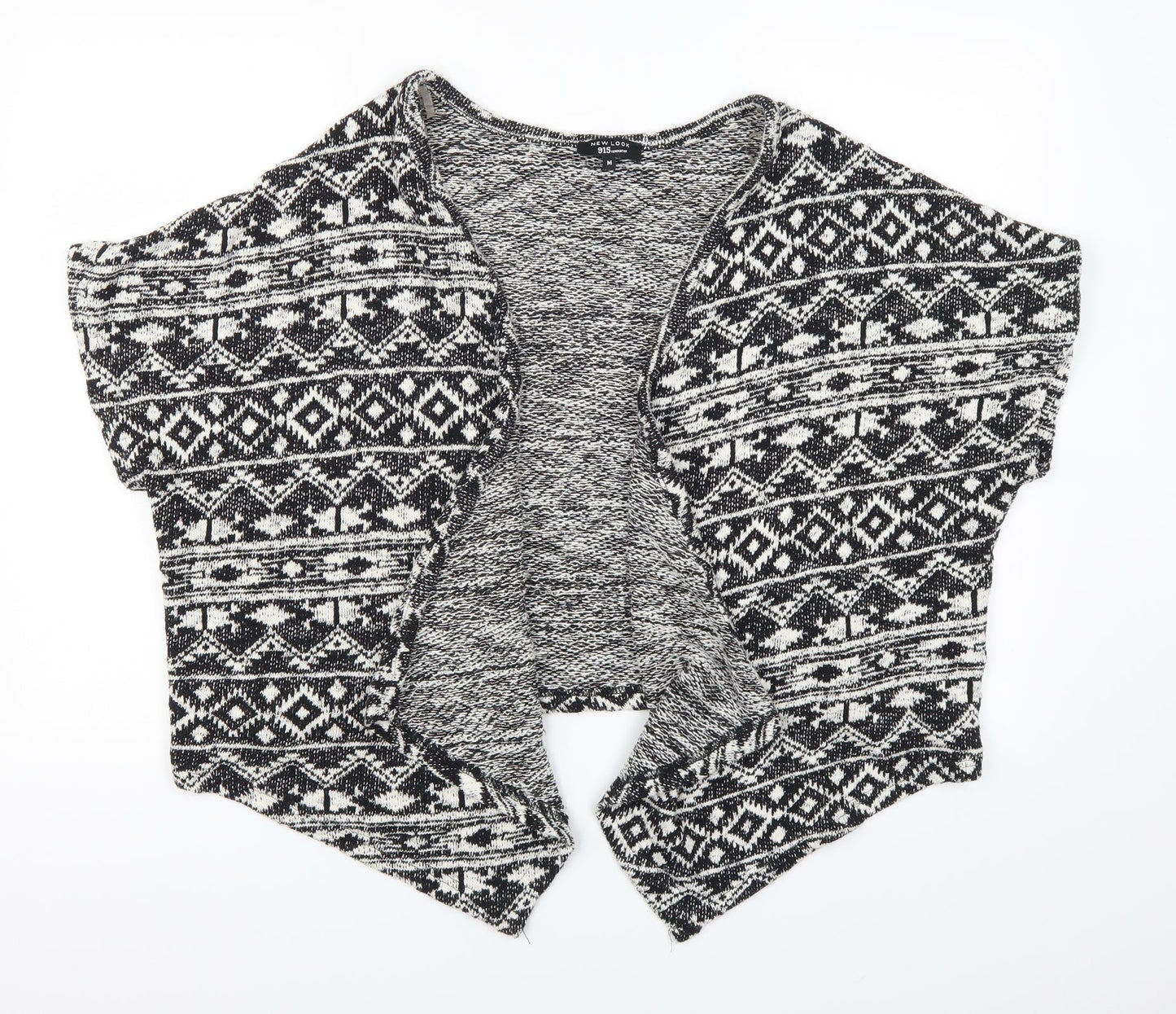 New Look Girls Black Geometric  Cardigan Jumper Size M