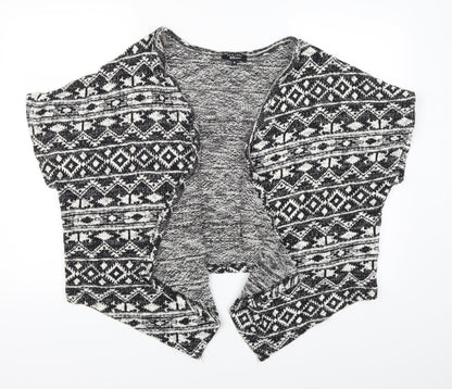 New Look Girls Black Geometric  Cardigan Jumper Size M