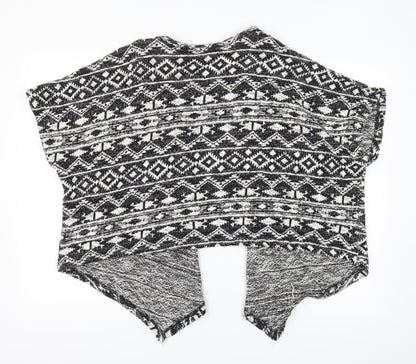New Look Girls Black Geometric  Cardigan Jumper Size M
