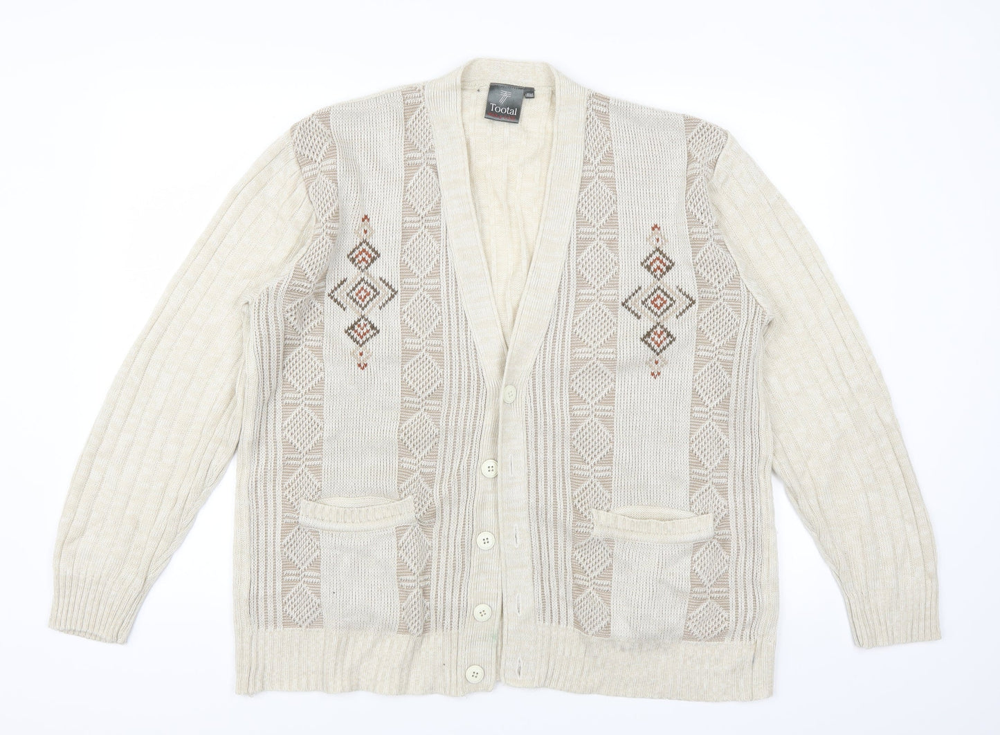 Tootal Mens Beige   Cardigan Jumper One Size