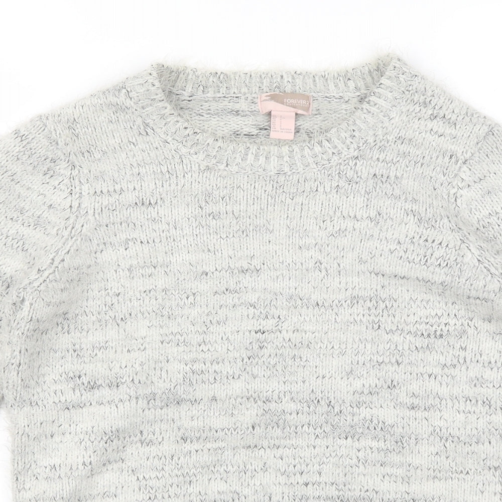 FOREVER 21 Womens Grey   Henley Jumper Size S
