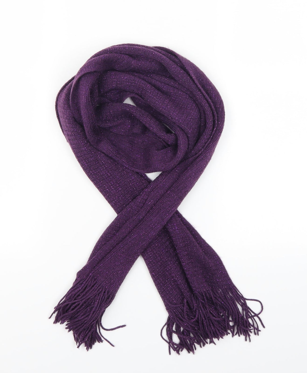 Front view of Preworn unisex purple scarf