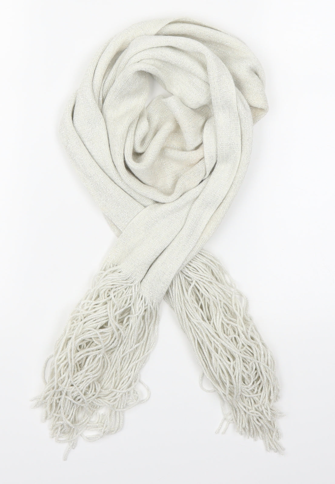Front view of jm unisex ivory scarf