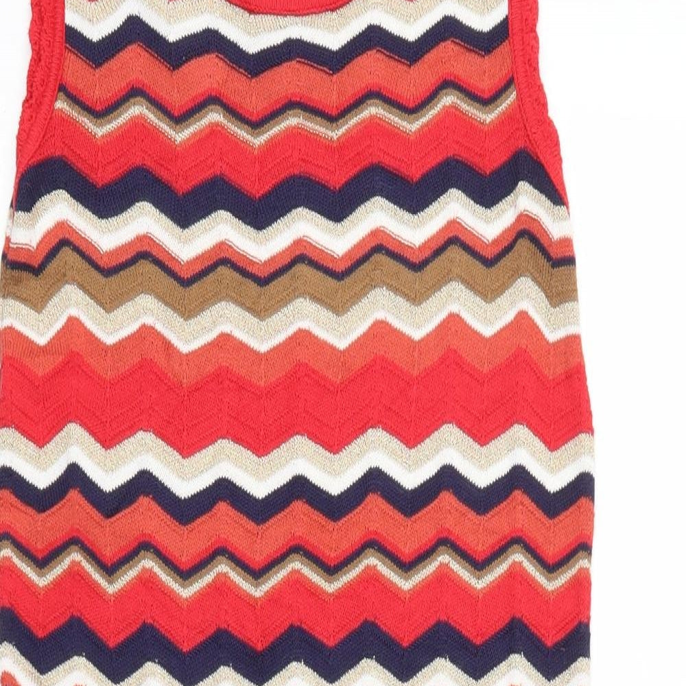 Dorothy Perkins Womens Red Striped  A-Line  Size 8