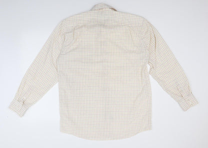 Mens UK Size L Ex Club Ivory  Button-Up Long Sleeve Casual Shirt