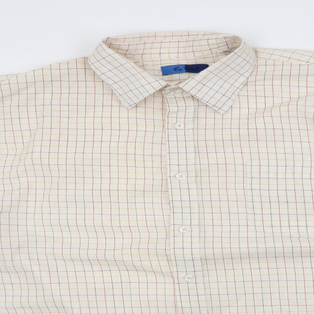 Mens UK Size L Ex Club Ivory  Button-Up Long Sleeve Casual Shirt