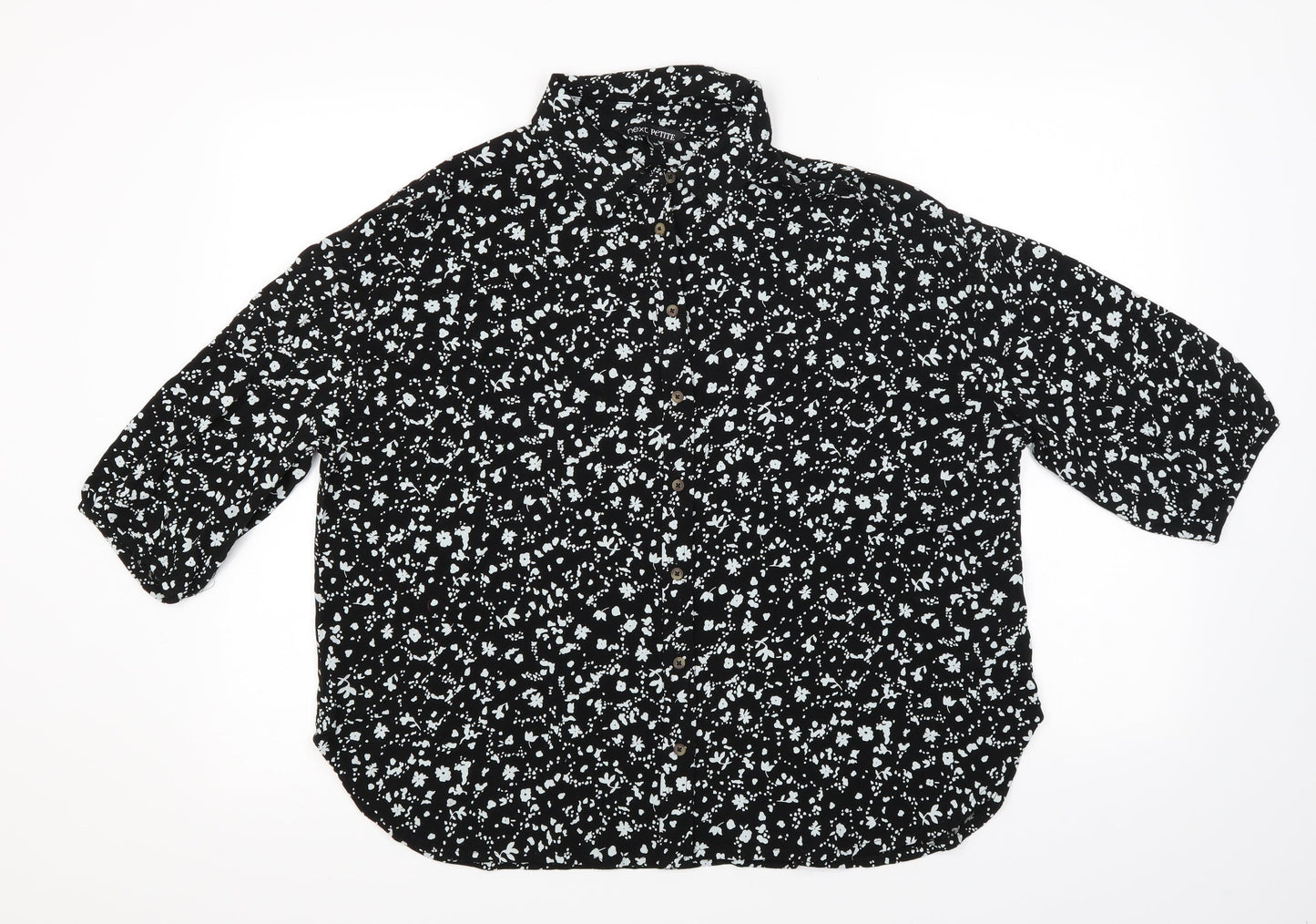 Womens UK Size 6 NEXT Black Basic Button-Up
