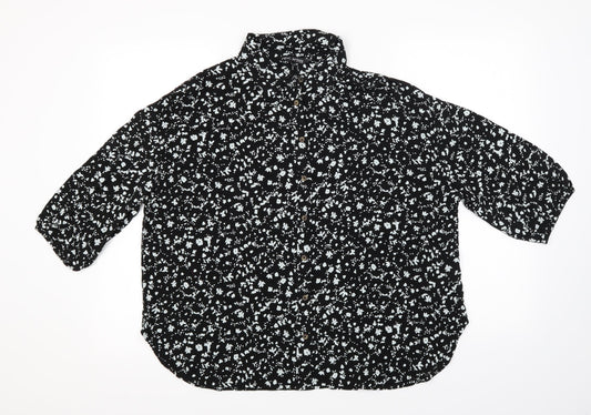 Womens UK Size 6 NEXT Black Basic Button-Up