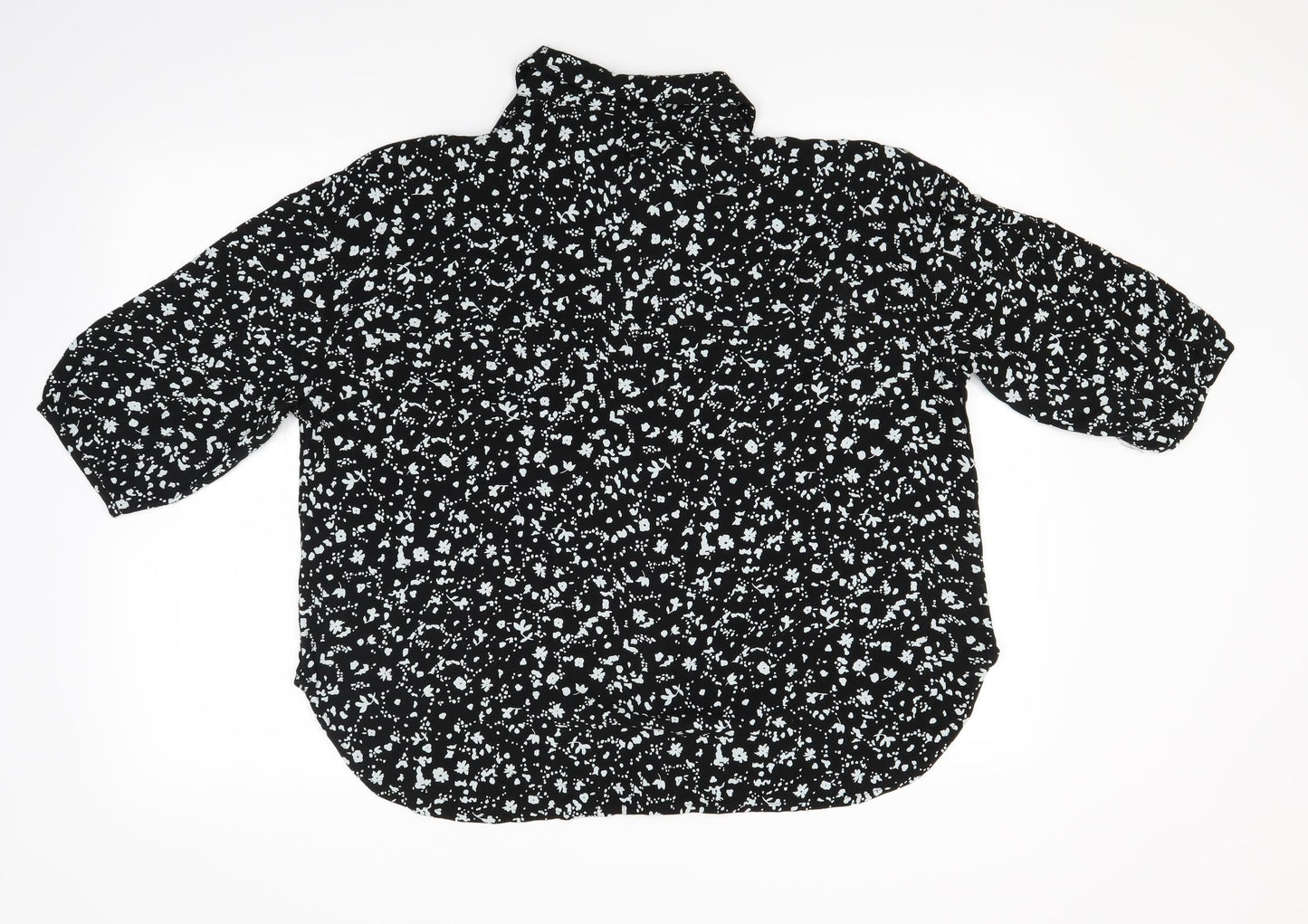 Womens UK Size 6 NEXT Black Basic Button-Up