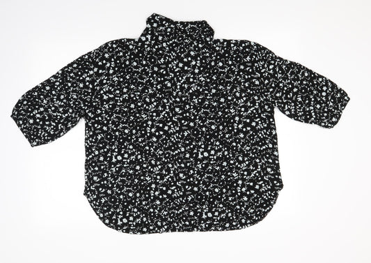 Womens UK Size 6 NEXT Black Basic Button-Up