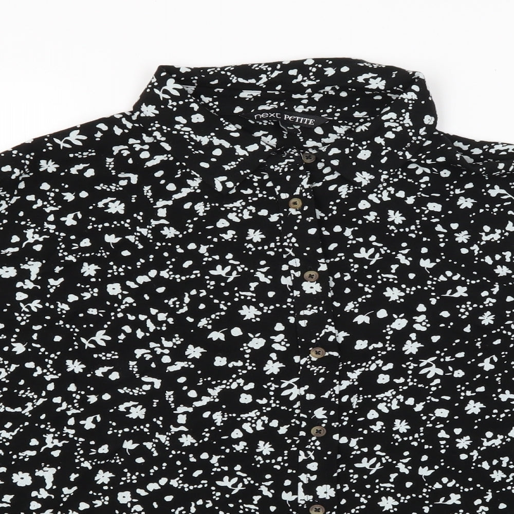 Womens UK Size 6 NEXT Black Basic Button-Up