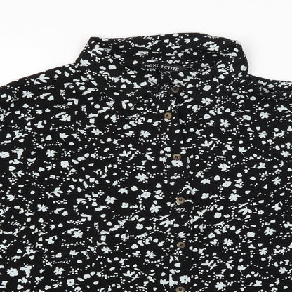 Womens UK Size 6 NEXT Black Basic Button-Up