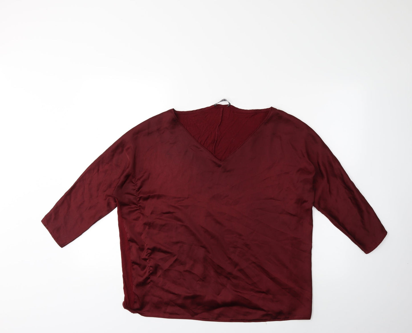 Womens UK Size L Mango Red Basic Blouse