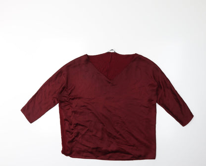 Womens UK Size L Mango Red Basic Blouse