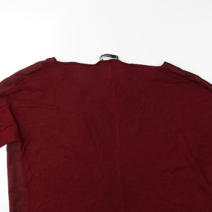 Womens UK Size L Mango Red Basic Blouse