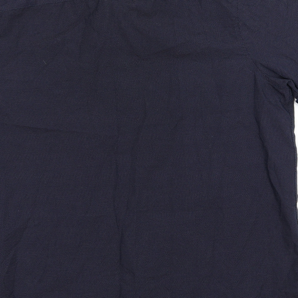 Mens UK Size XL Cedar Wood State Blue  Button-Up Short Sleeve Casual Shirt