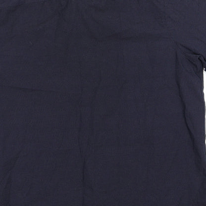 Mens UK Size XL Cedar Wood State Blue  Button-Up Short Sleeve Casual Shirt