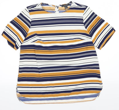 Primark Womens Blue Striped  Basic Blouse Size 12