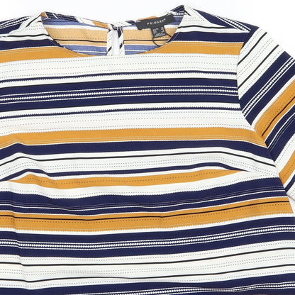 Primark Womens Blue Striped  Basic Blouse Size 12