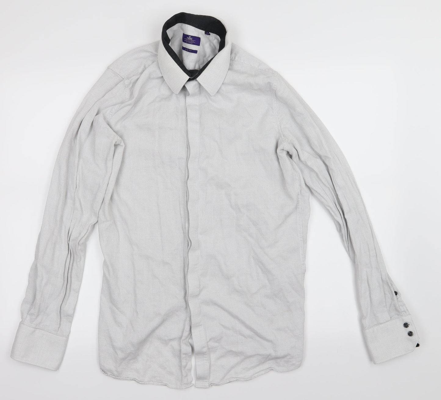 Mens UK Size M NEXT White  Button-Up Long Sleeve Casual Shirt