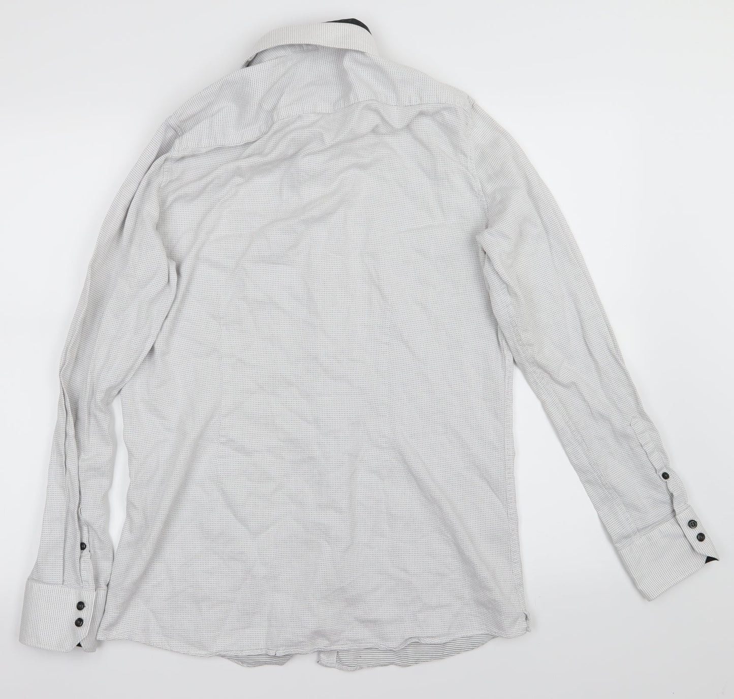 Mens UK Size M NEXT White  Button-Up Long Sleeve Casual Shirt