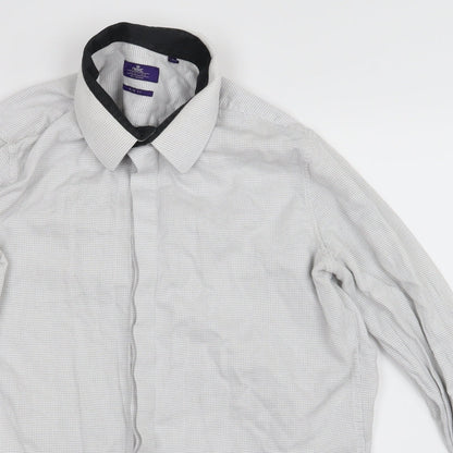 Mens UK Size M NEXT White  Button-Up Long Sleeve Casual Shirt