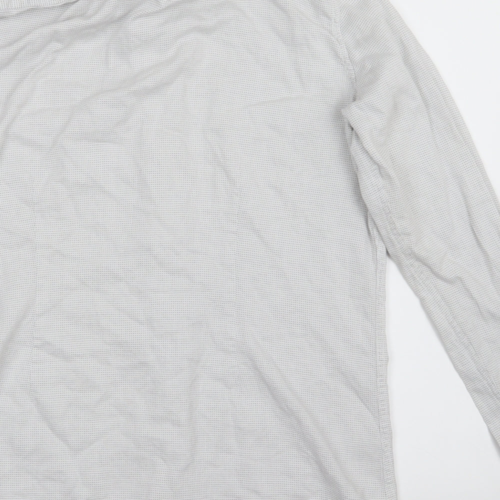 Mens UK Size M NEXT White  Button-Up Long Sleeve Casual Shirt