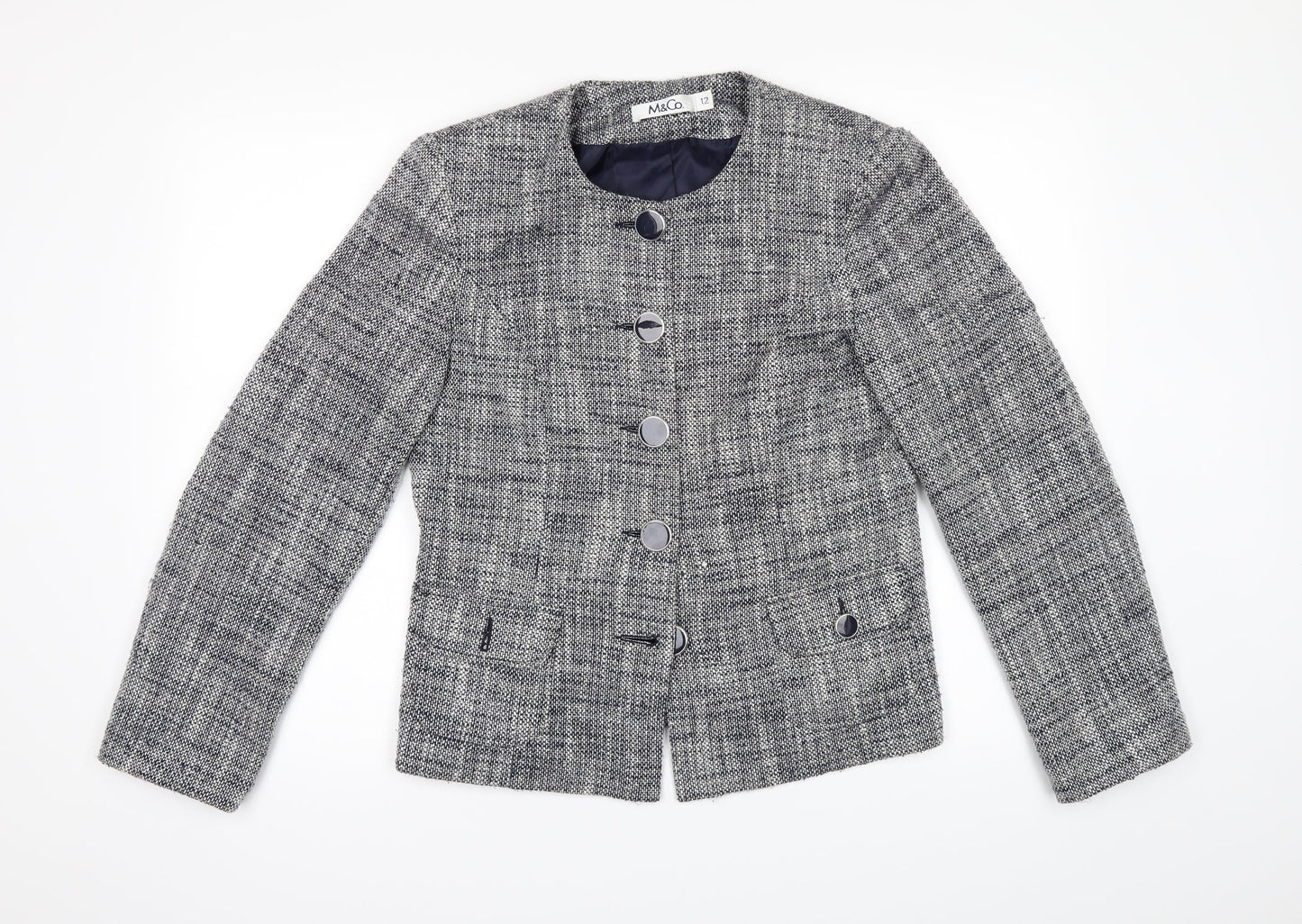 M&Co Womens Grey   Jacket Blazer Size 12