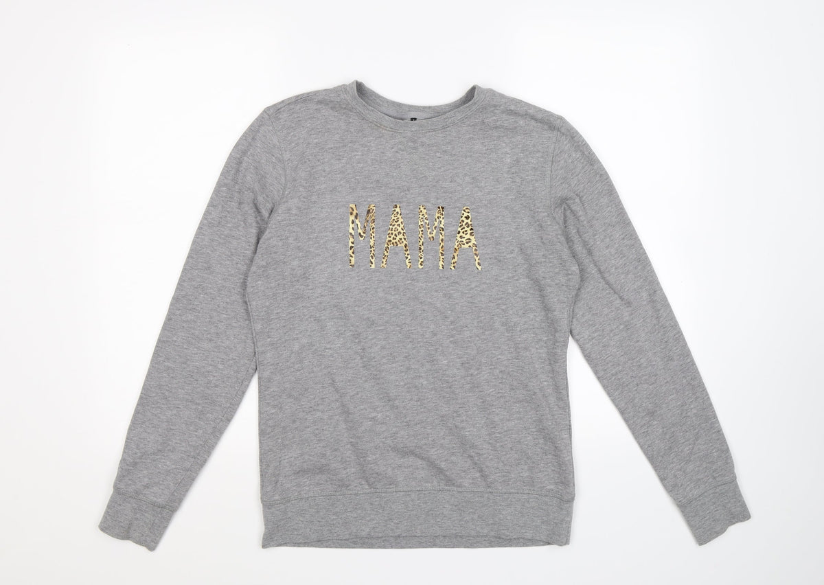 Womens Grey  Jersey Pullover Sweatshirt Size S  - mama