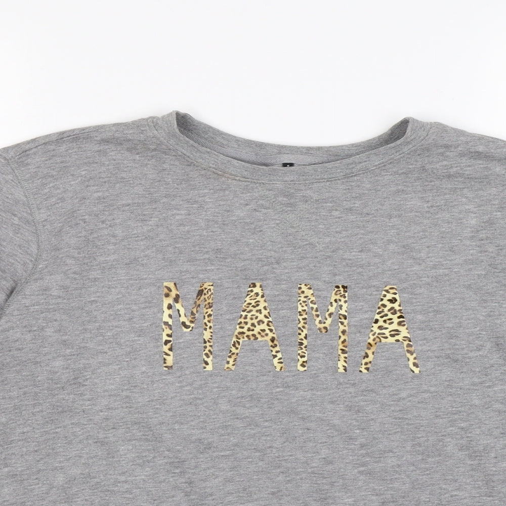 Womens Grey  Jersey Pullover Sweatshirt Size S  - mama