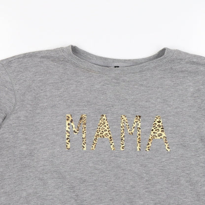 Womens Grey  Jersey Pullover Sweatshirt Size S  - mama
