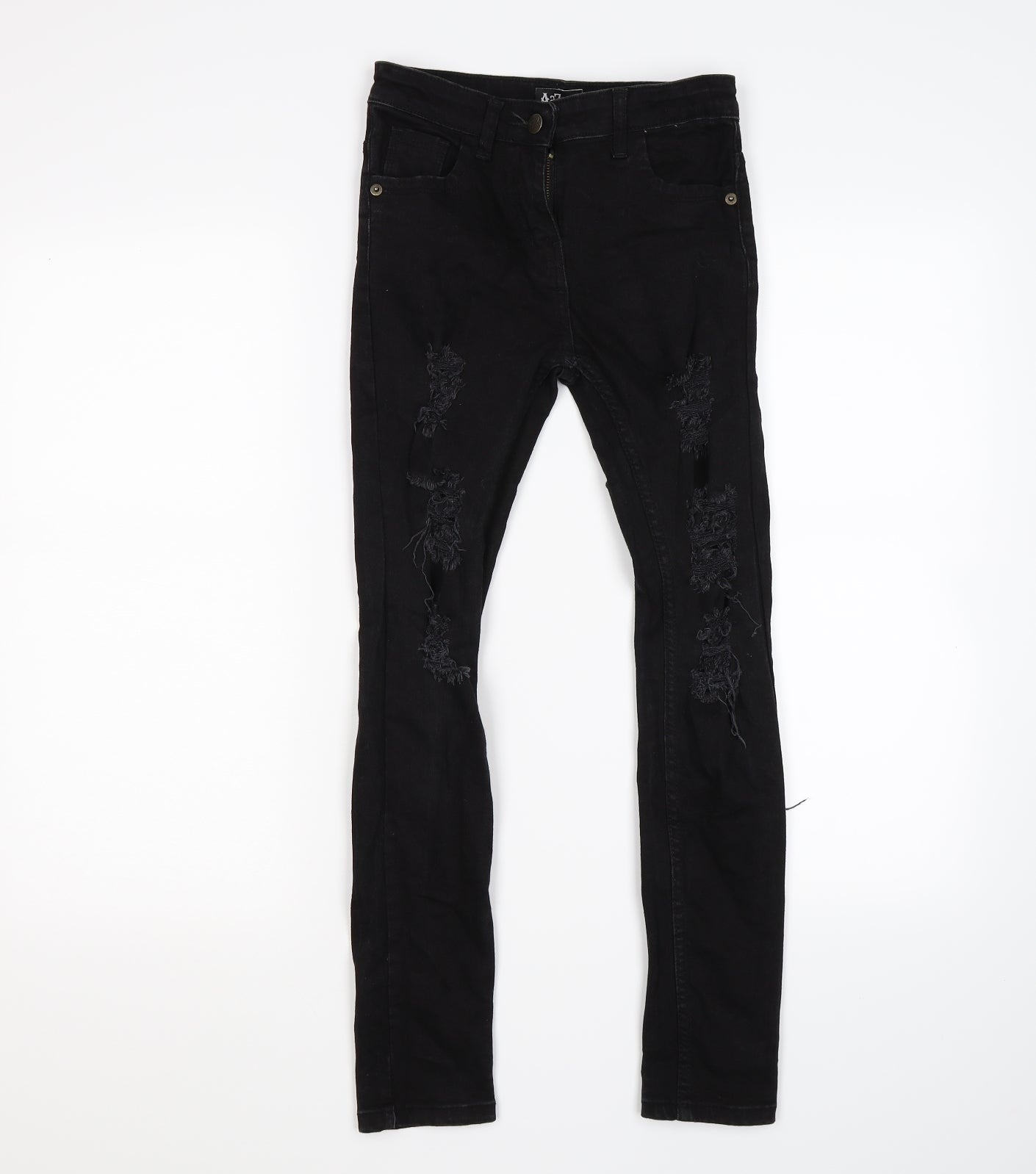 A2Z 4 kids Girls Black  Denim Skinny Jeans Size 11-12 Years - distressed