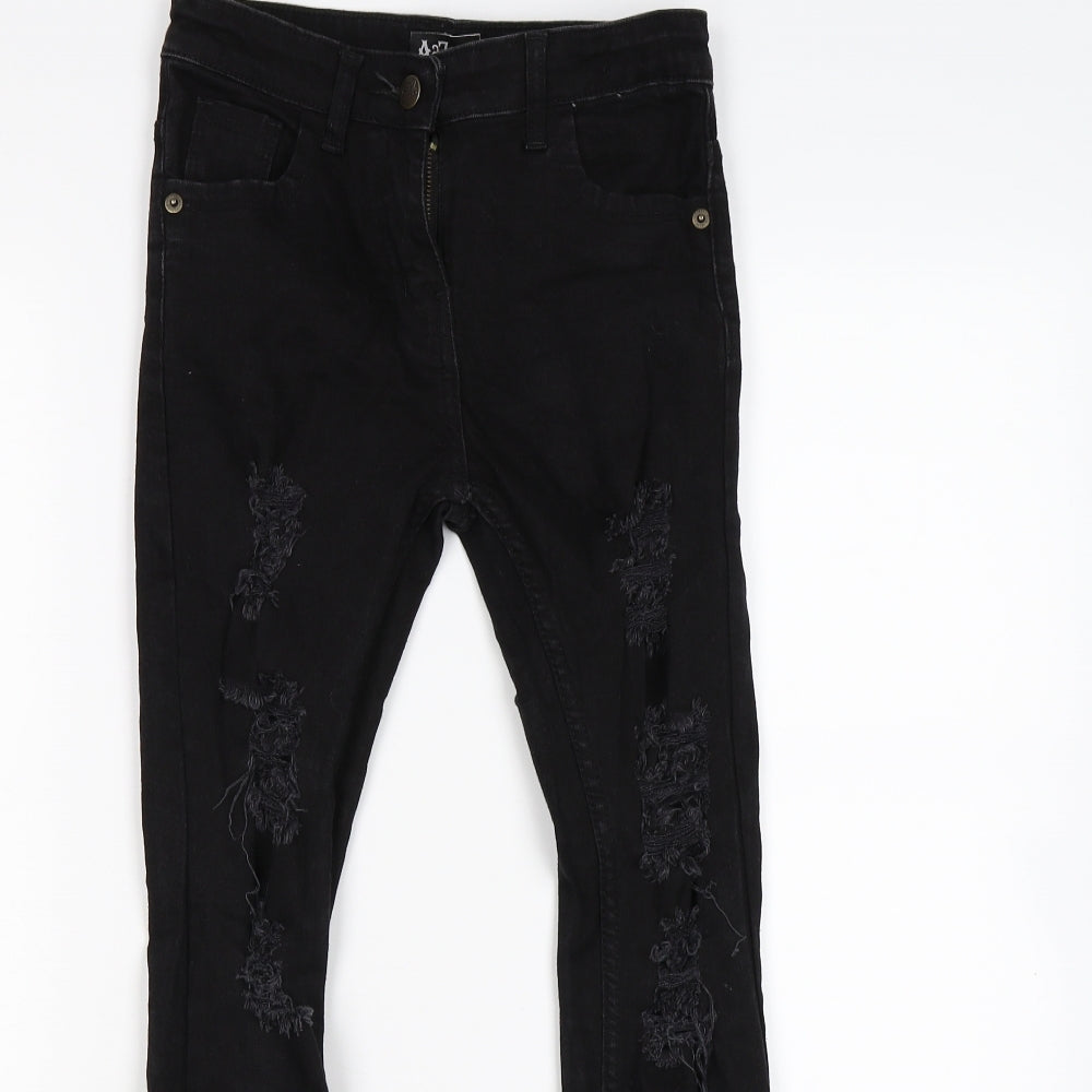 A2Z 4 kids Girls Black  Denim Skinny Jeans Size 11-12 Years - distressed