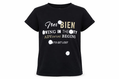 rivber island Girls Black   Basic T-Shirt Size 9-10 Years  - adventure graphic