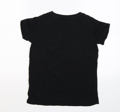 rivber island Girls Black   Basic T-Shirt Size 9-10 Years  - adventure graphic