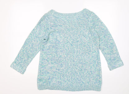 Wallis Womens Blue Striped Knit Pullover Jumper Size 2