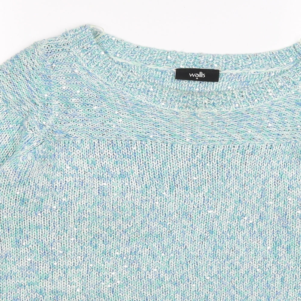 Wallis Womens Blue Striped Knit Pullover Jumper Size 2