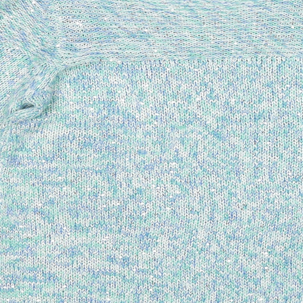 Wallis Womens Blue Striped Knit Pullover Jumper Size 2