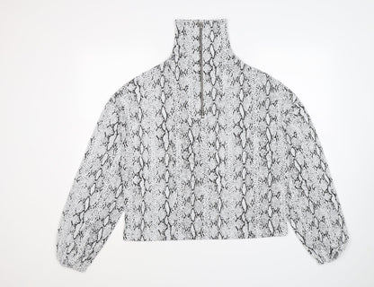 Very Womens Grey Animal Print  Pullover Jumper Size 12  - snake print