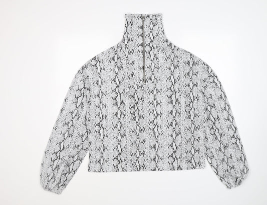 Very Womens Grey Animal Print  Pullover Jumper Size 12  - snake print