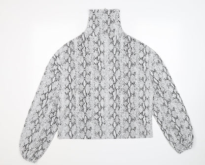Very Womens Grey Animal Print  Pullover Jumper Size 12  - snake print