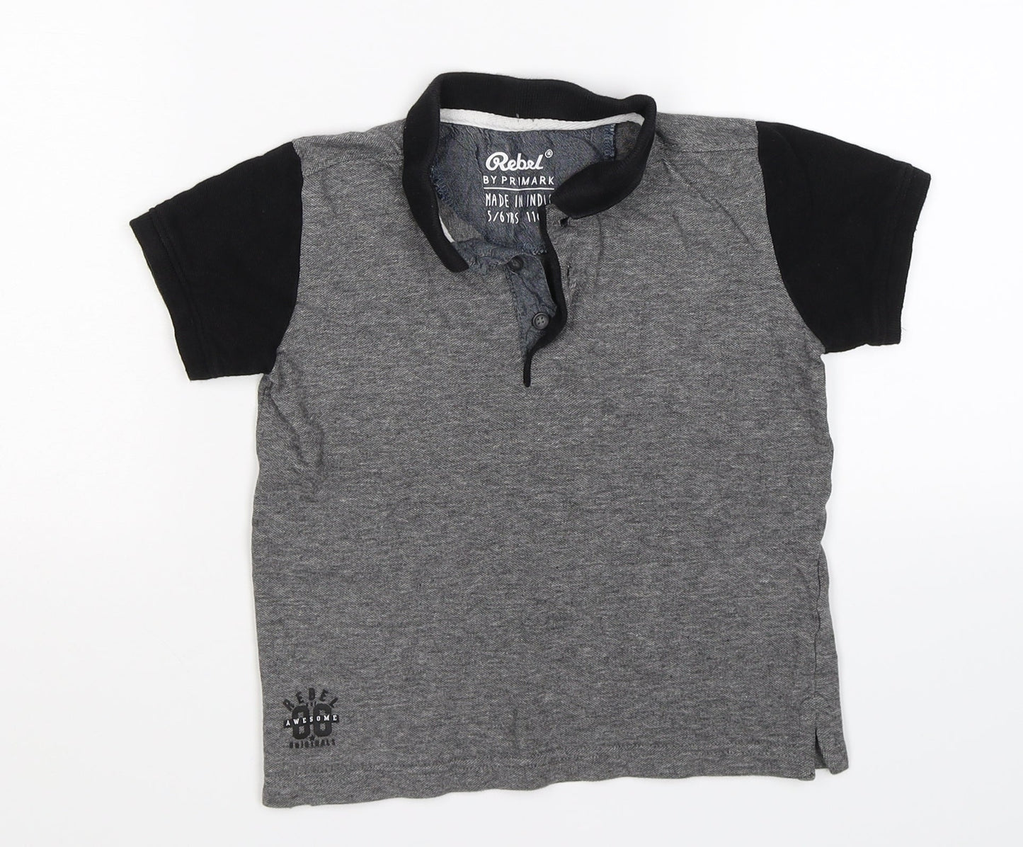 Rebel Boys Grey   Basic Polo Size 4-5 Years