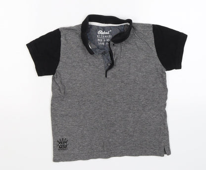 Rebel Boys Grey   Basic Polo Size 4-5 Years