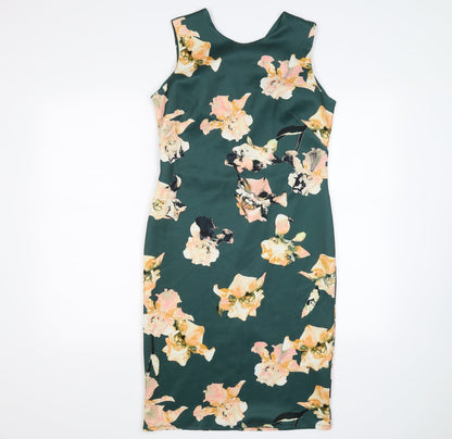 dorothy perking Womens Green Floral  Bodycon  Size 12