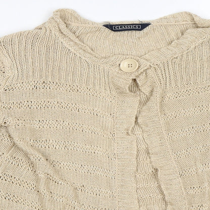 BHS Womens Beige  Knit Cardigan Jumper Size 12